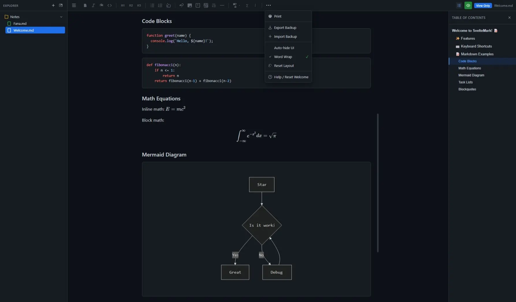 Screenshot 3 of SvelteMark - Privacy-First Markdown Edit