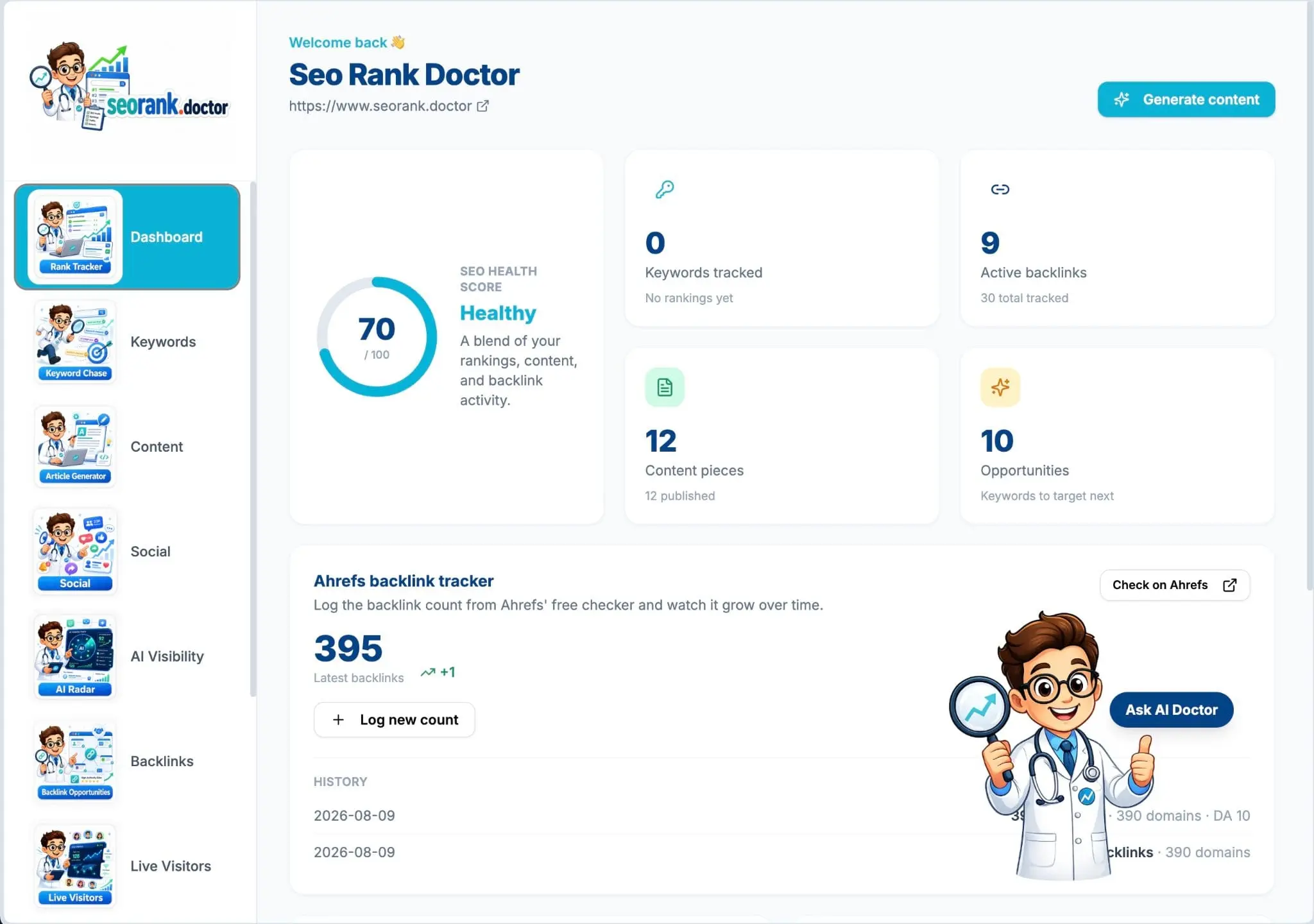 Screenshot 1 of seorank.doctor