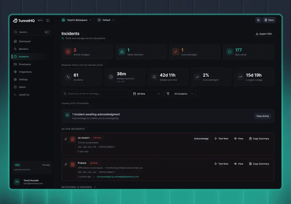 Screenshot 3 of TunnelHQ