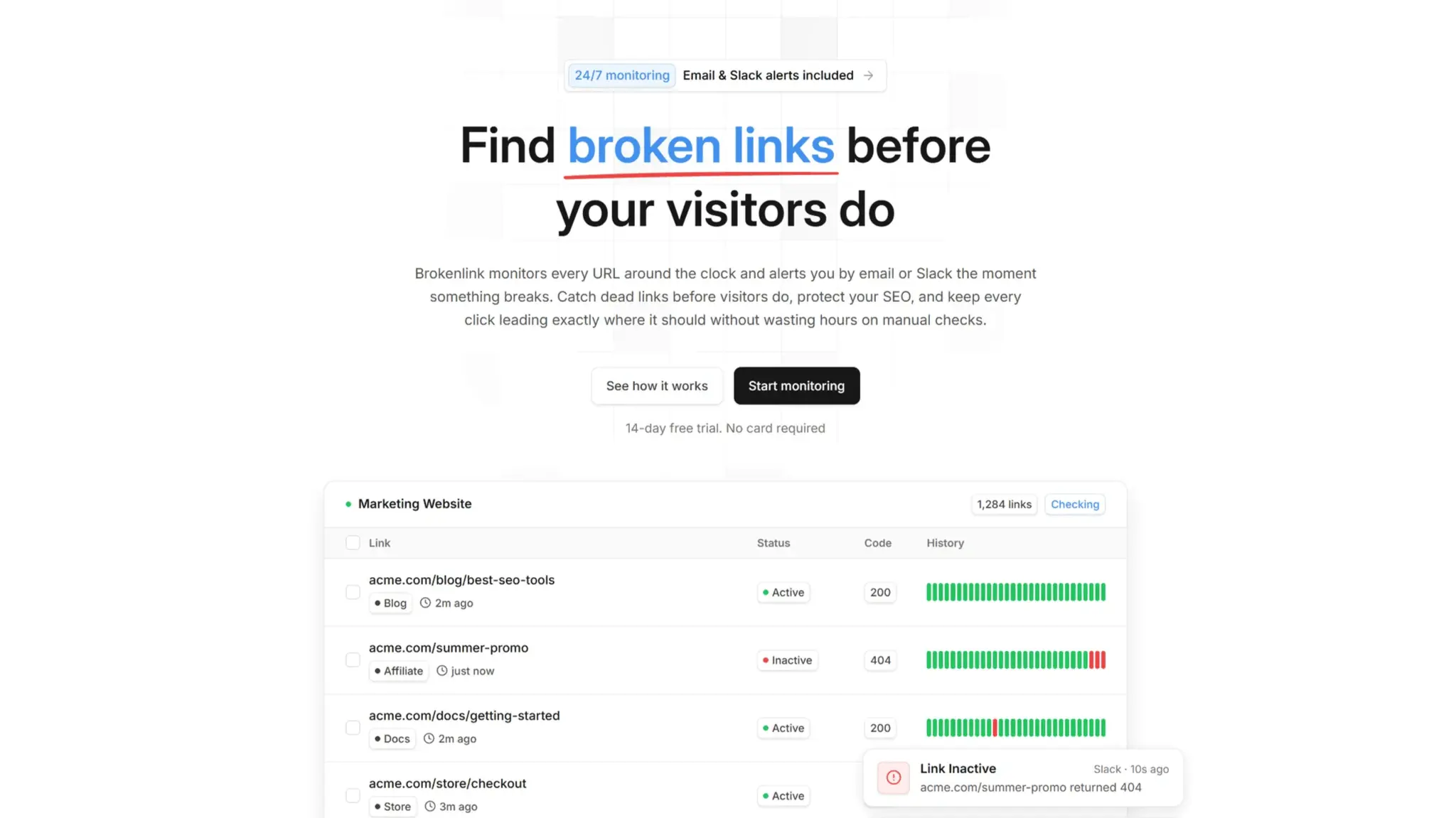 Screenshot 1 of Brokenlink.io