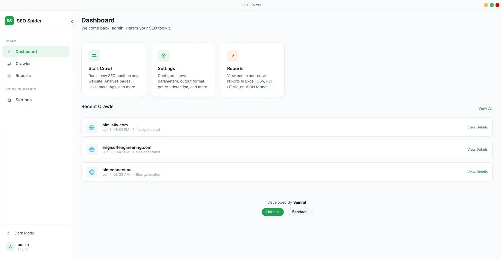 Screenshot 1 of SEOSpider