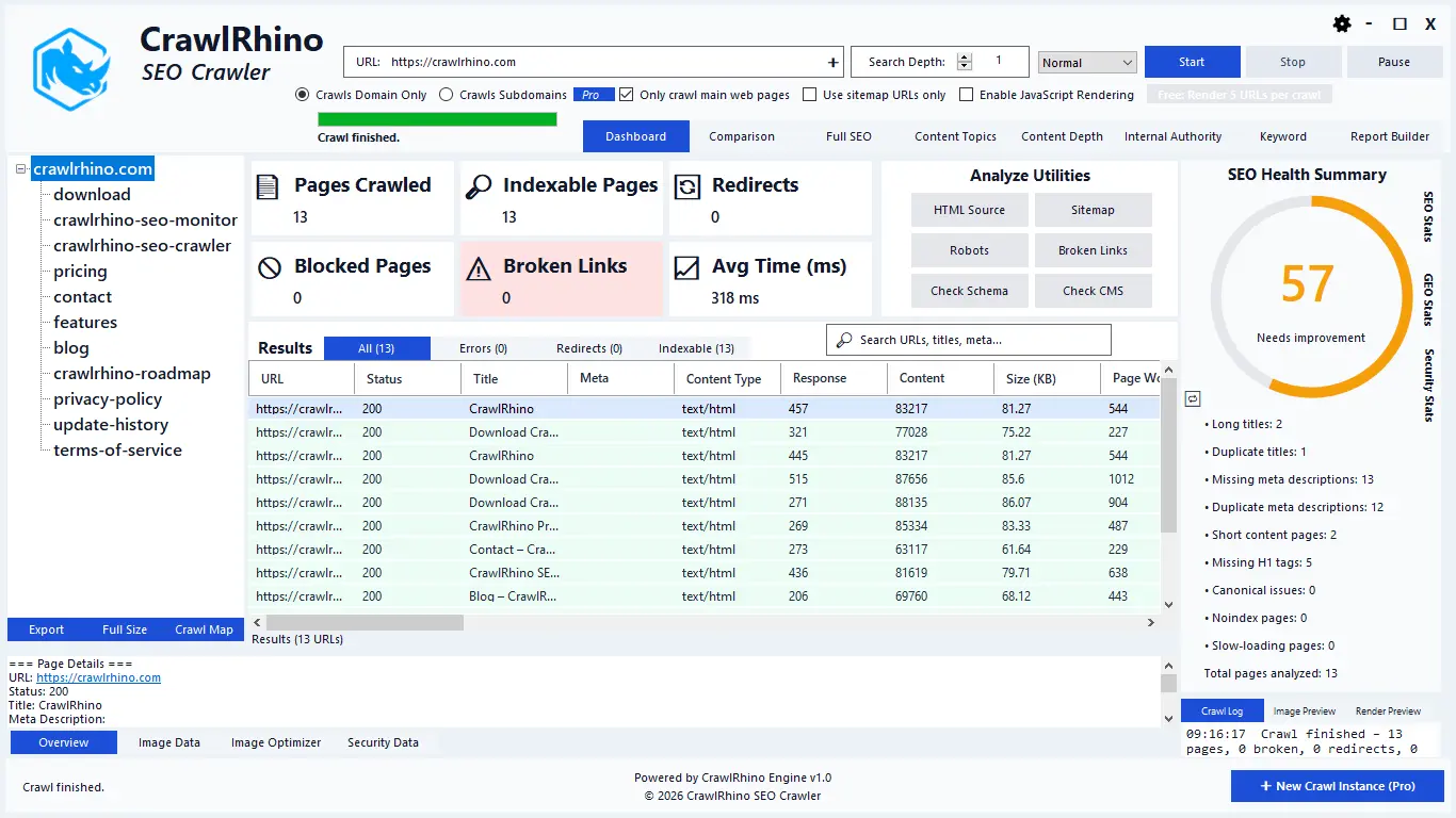 Screenshot 7 of CrawlRhino SEO Crawler