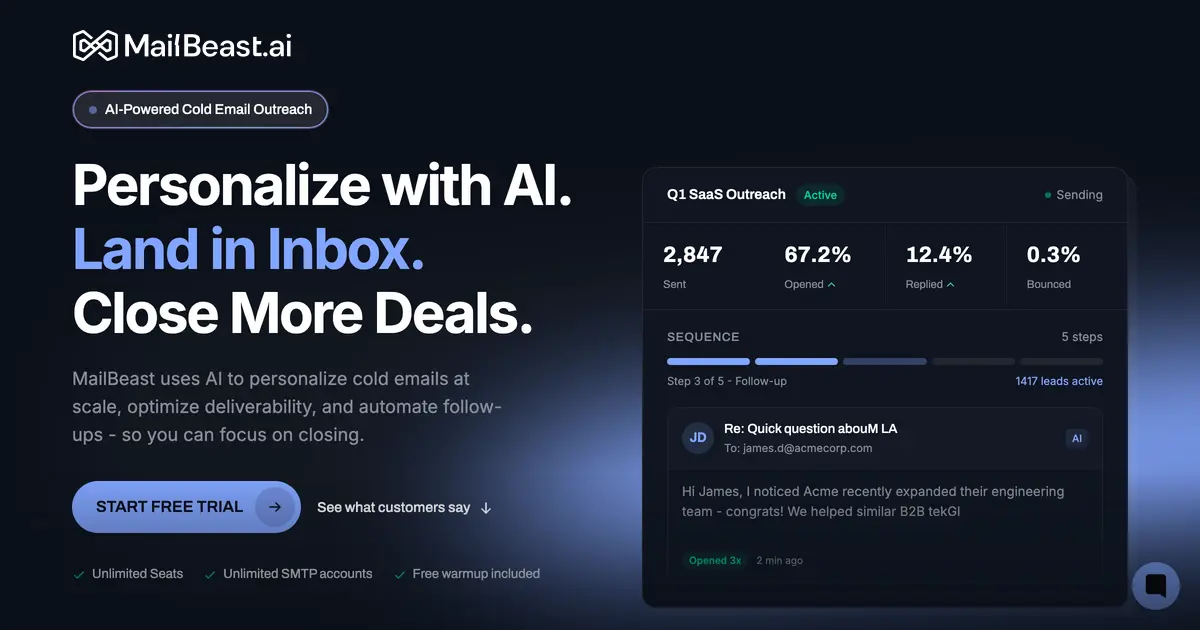 Screenshot 1 of MailBeast.ai