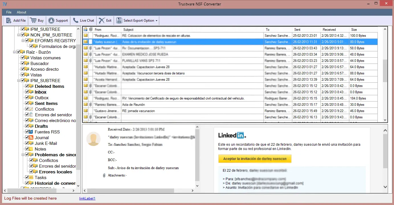Screenshot 2 of TrustVare NSF to PST Converter