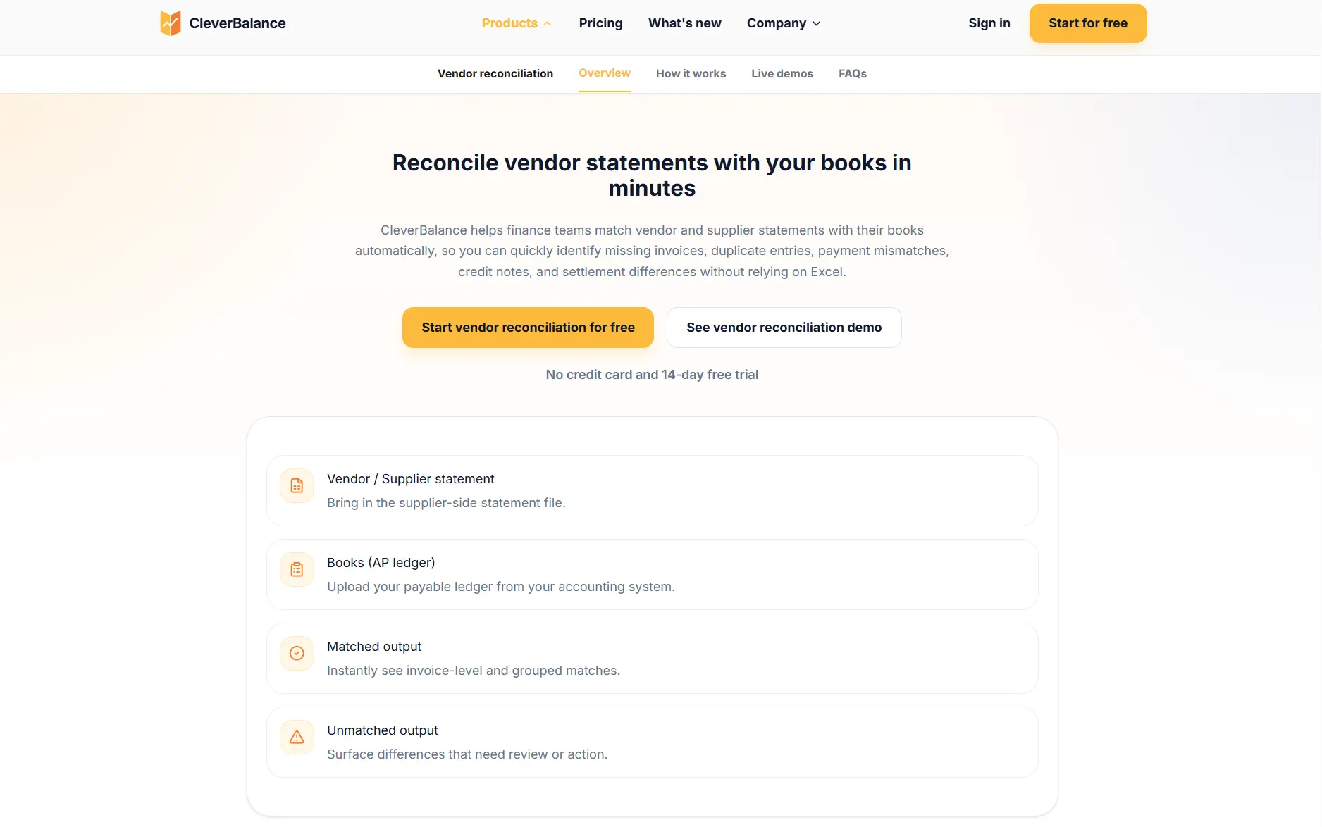 Screenshot 2 of CleverBalance — Vendor Reconciliation