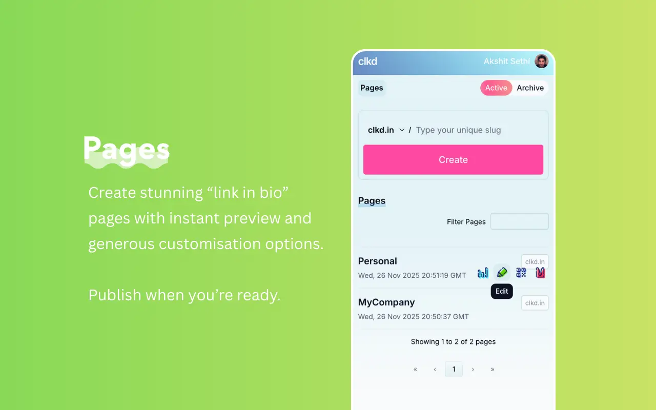 Screenshot 2 of clkd.in - Supercharged Links & Pages