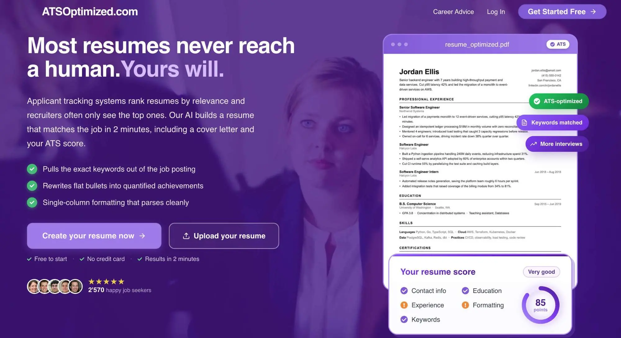 Screenshot 1 of ATSOptimized.com