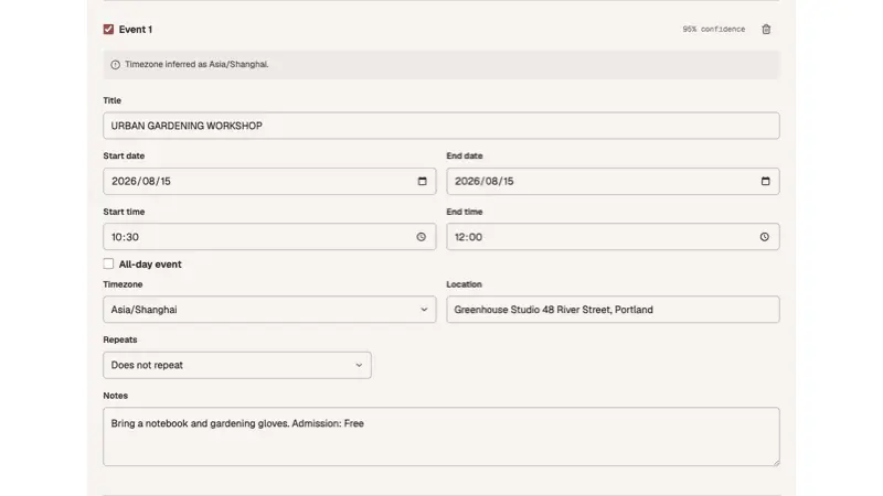 Screenshot 1 of Image to Calendar