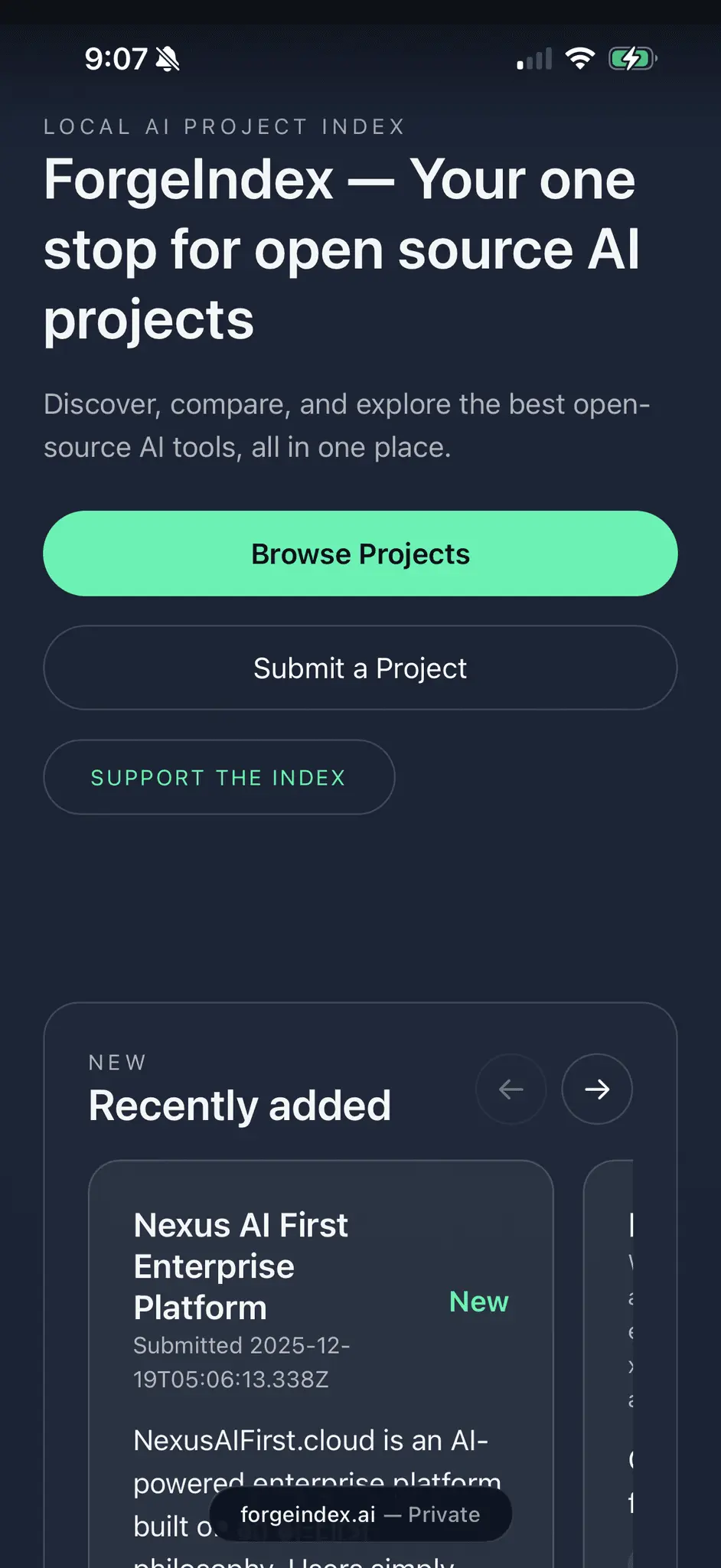 Screenshot 1 of ForgeIndex