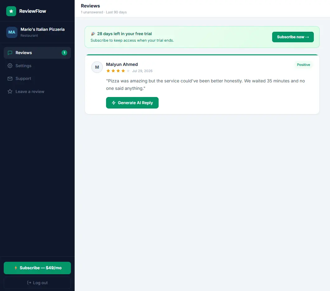 Screenshot 1 of ReviewFlow