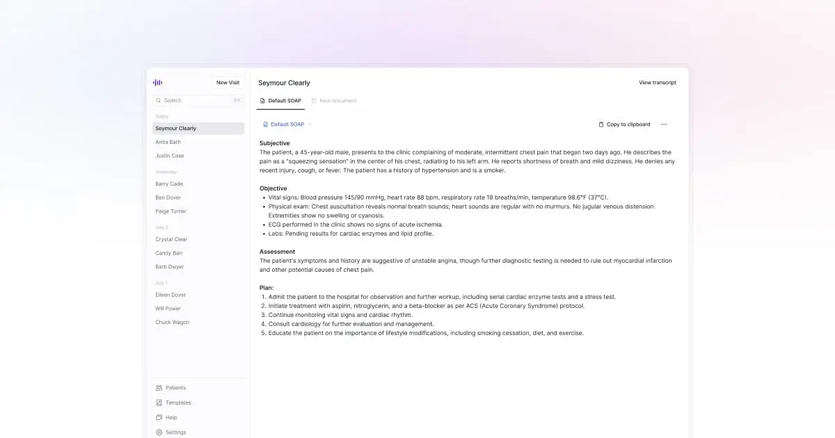 Screenshot 1 of Medical Scribe