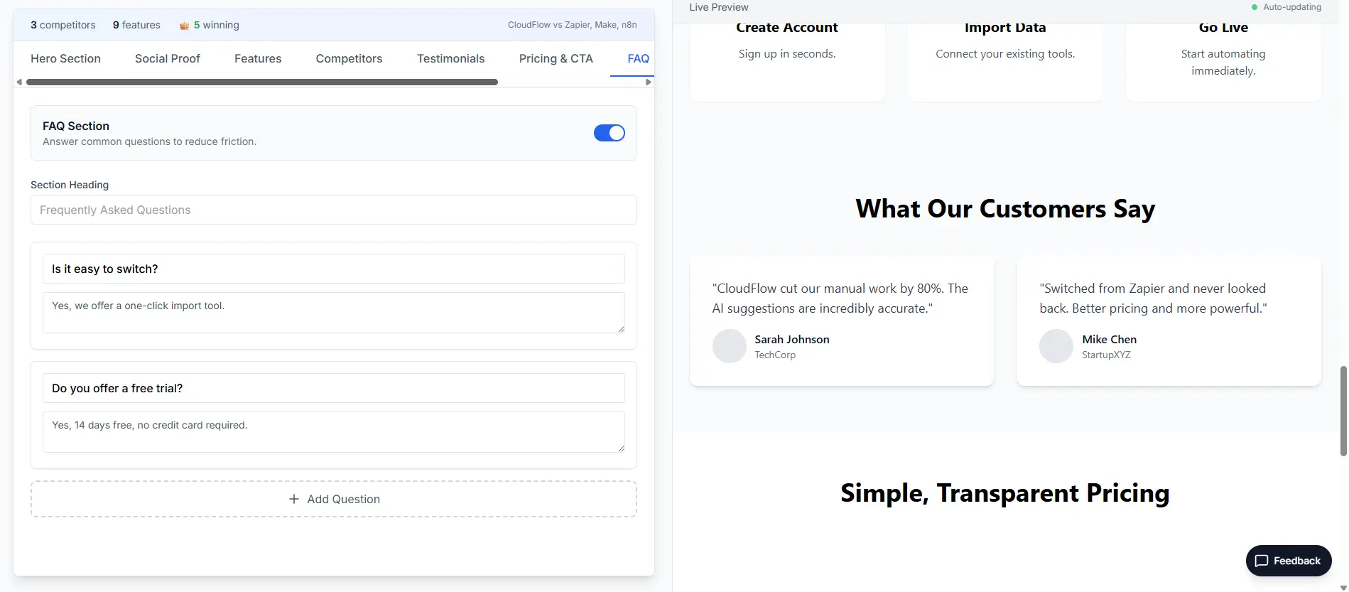 Screenshot 1 of Comp Stomp | SaaS Comparison Generator