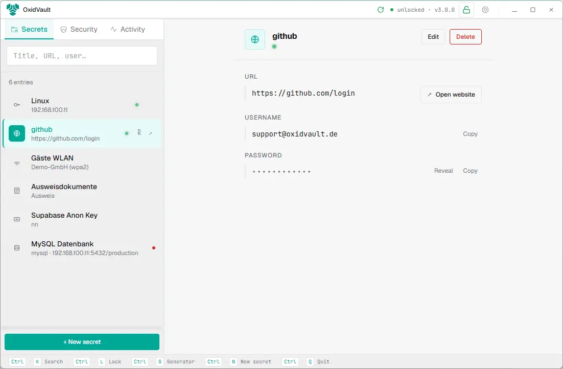 Screenshot 1 of OxidVault