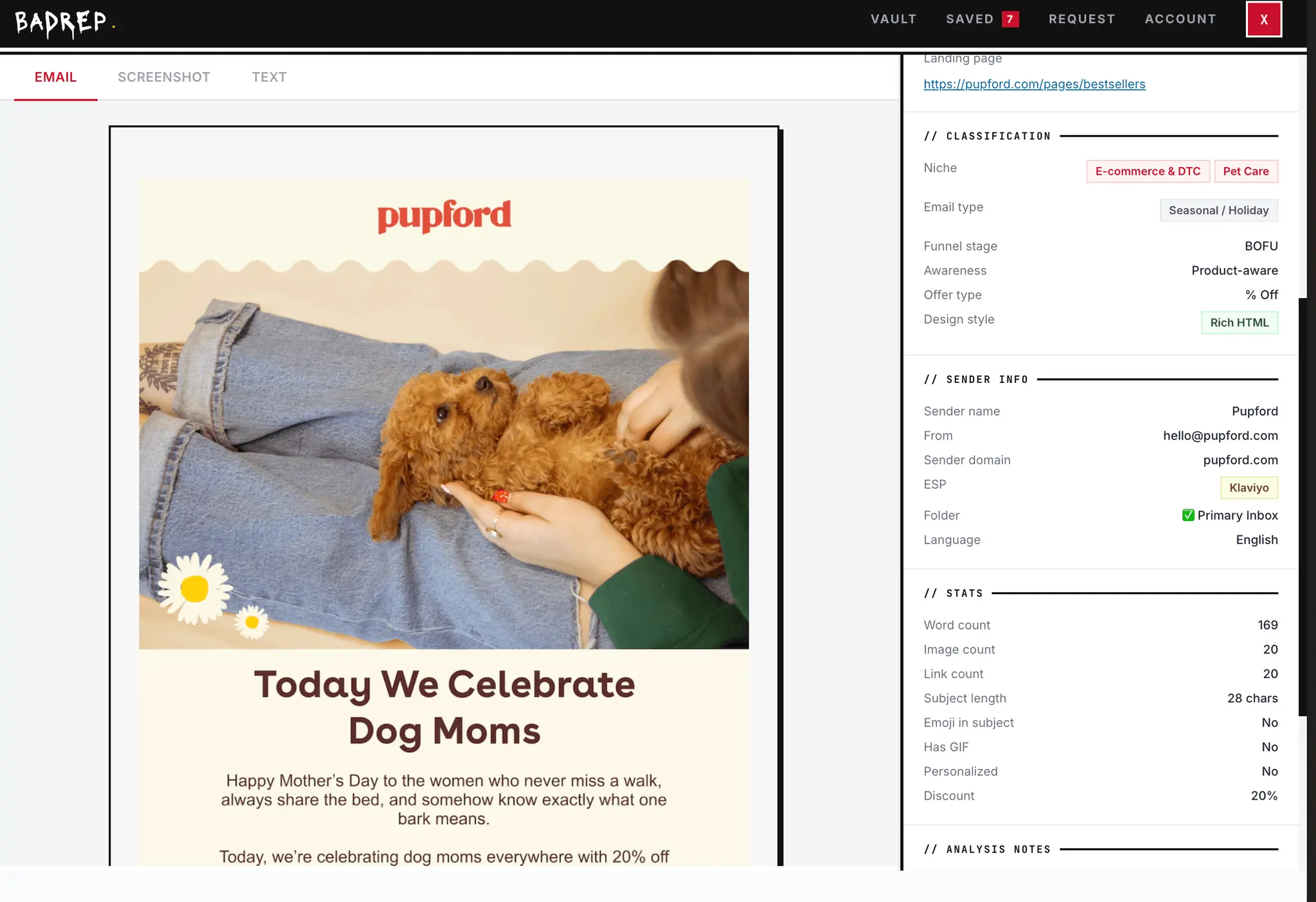 Screenshot 1 of BadRep Emails