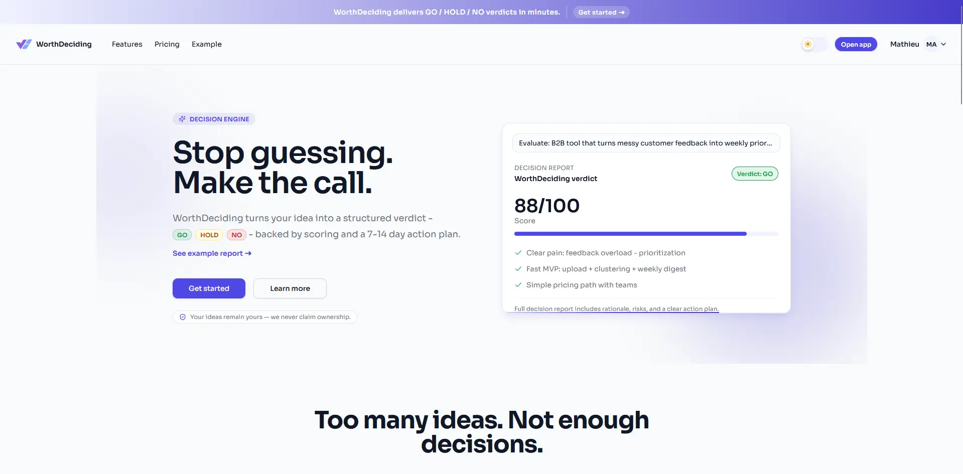 Screenshot 1 of WorthDeciding