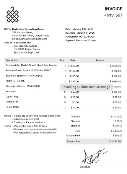 Screenshot 1 of Invoicing Builder