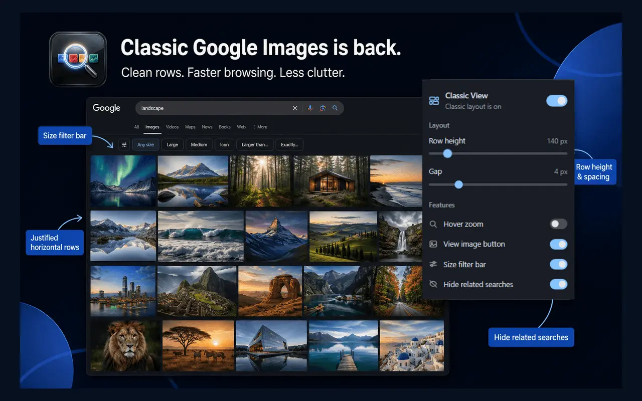 Screenshot 1 of Old Google Images Layout
