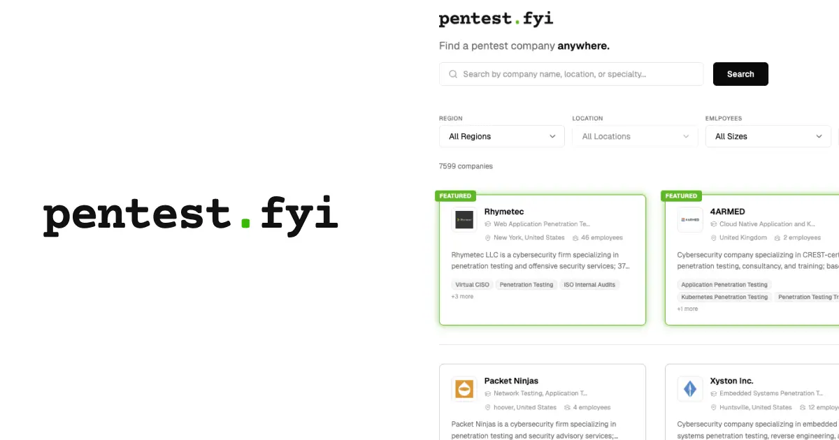 Screenshot 1 of Pentest.fyi