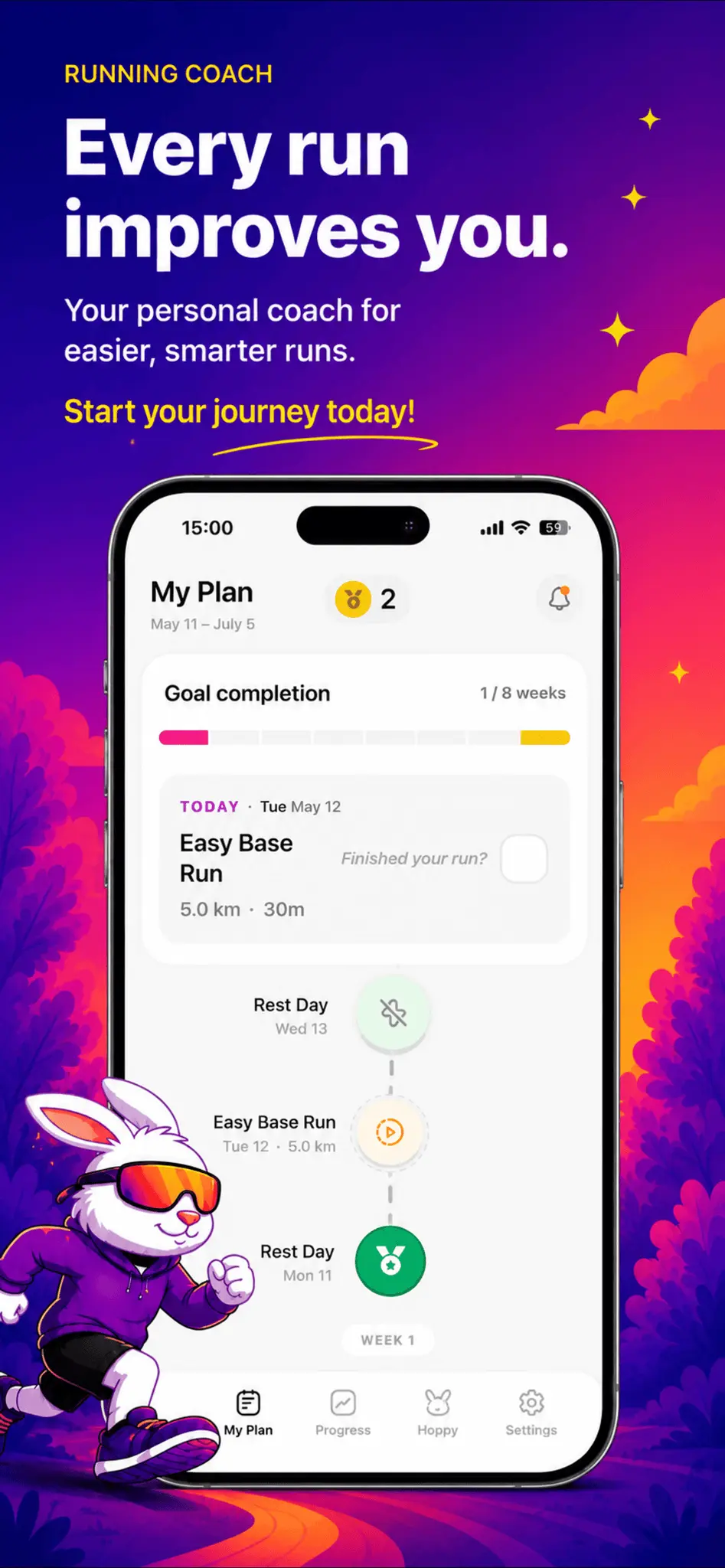 Screenshot 1 of Hoply: Running Coach & Plans