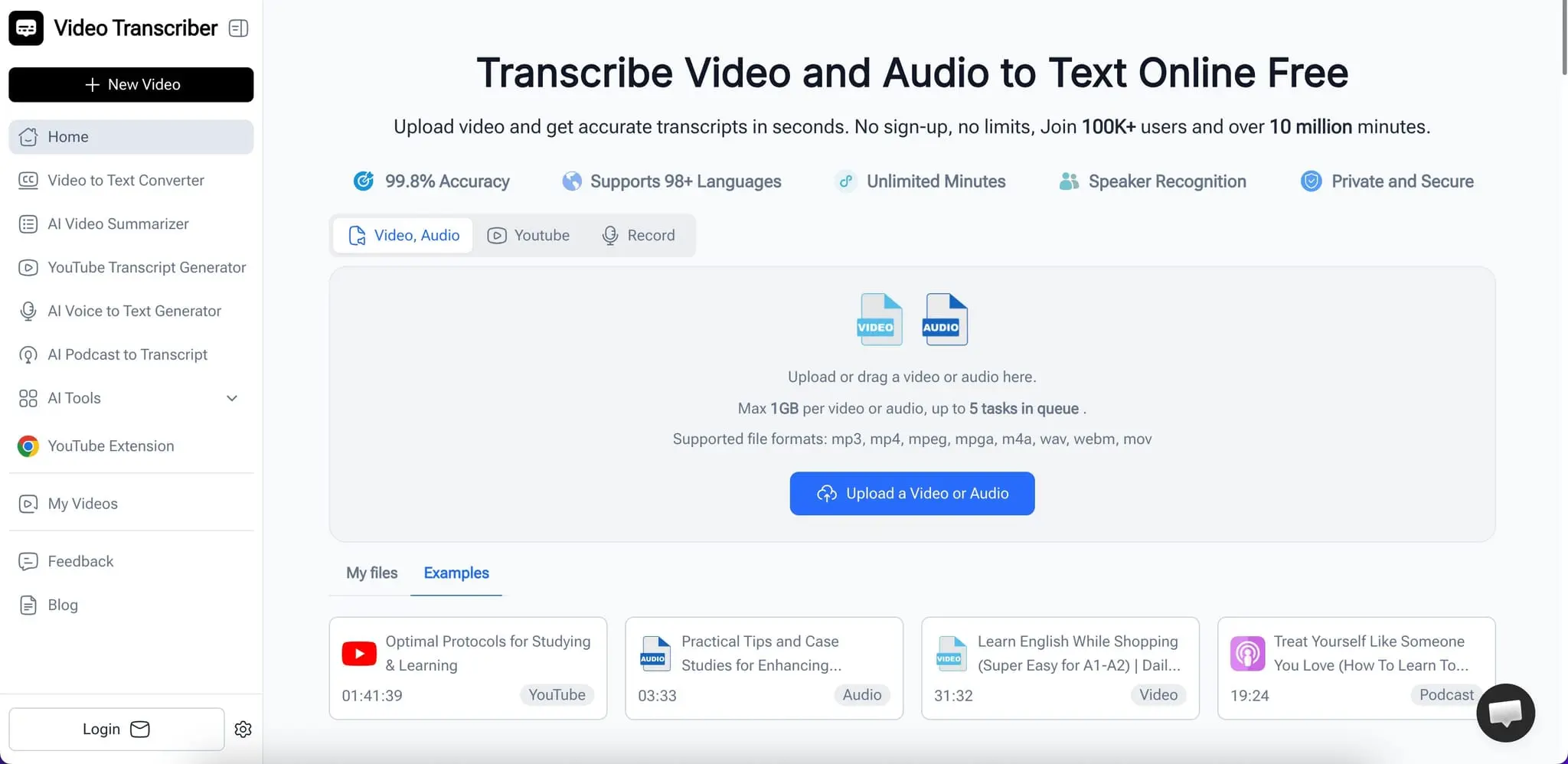 Screenshot 2 of Video Transcriber AI