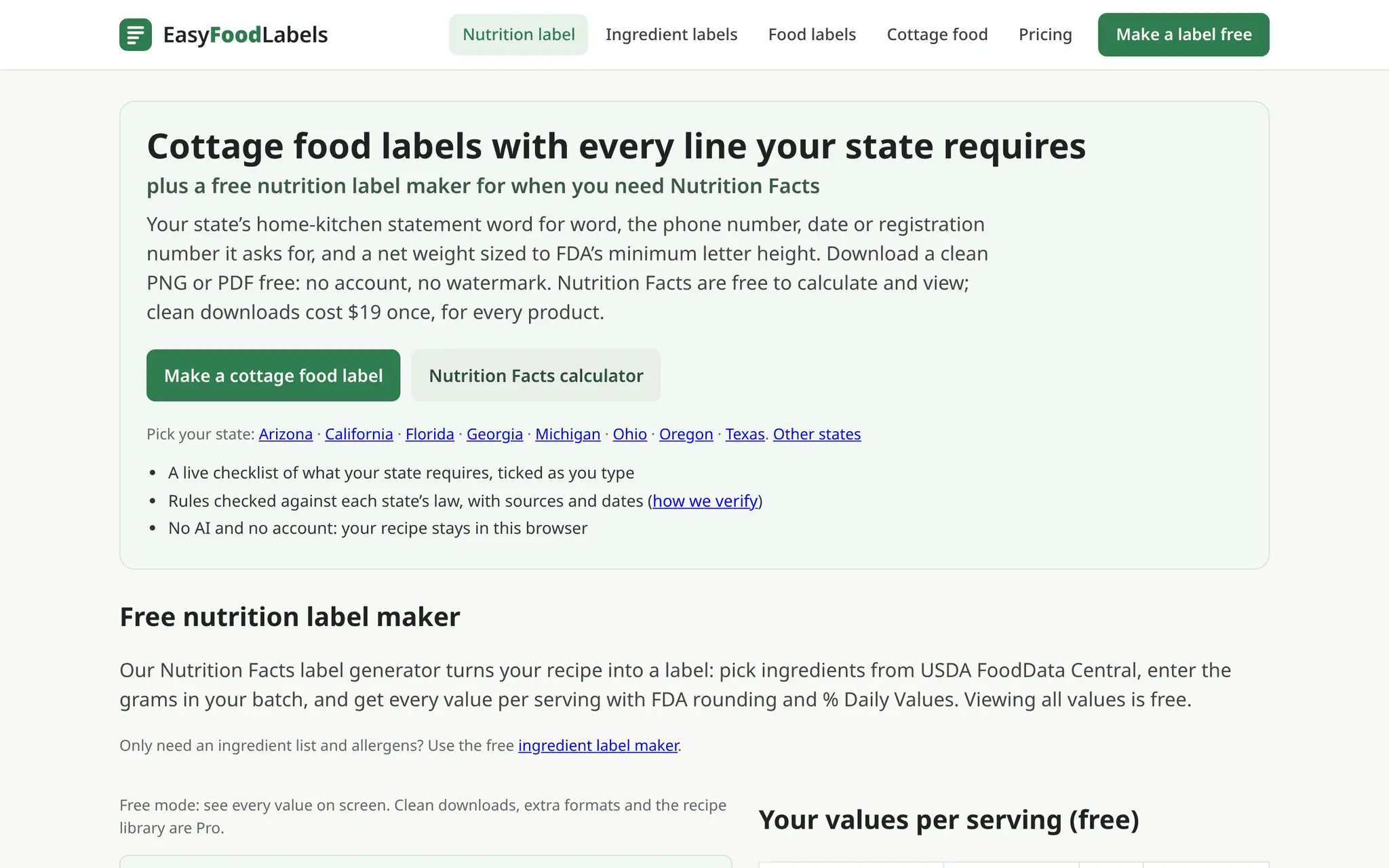 Screenshot 1 of Easy Food Labels
