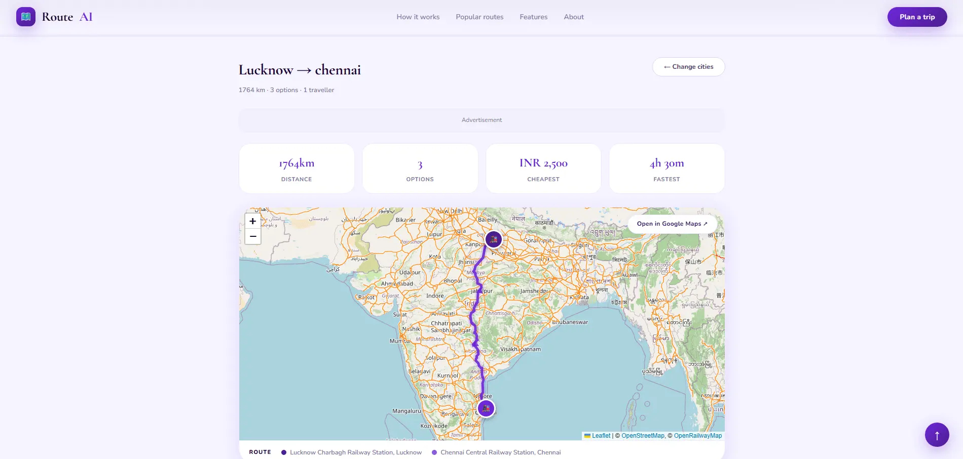 Screenshot 2 of PlanRouteAI