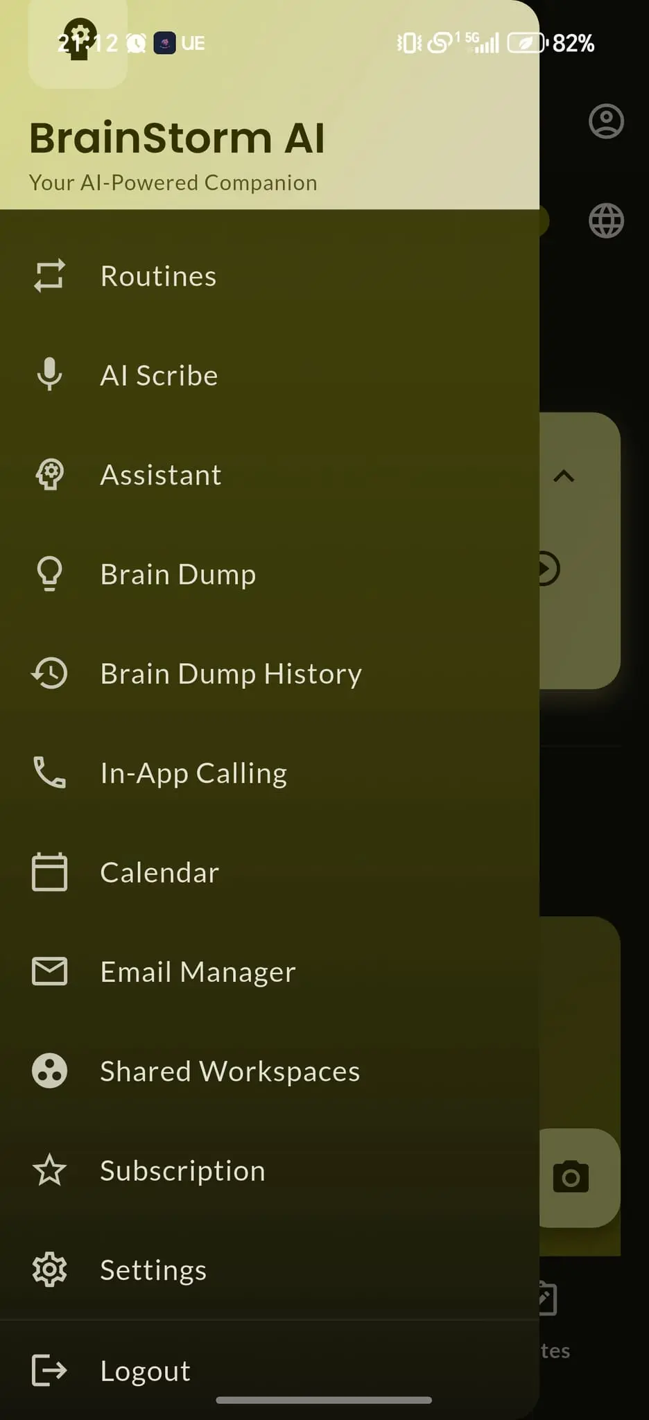 Screenshot 1 of BrainStorm AI