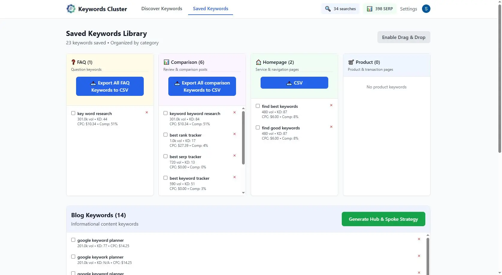 Screenshot 5 of Keywords Cluster