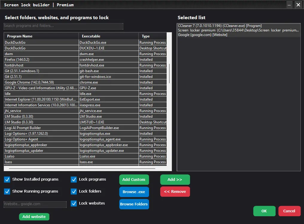 Screenshot 1 of Window screen lock builder