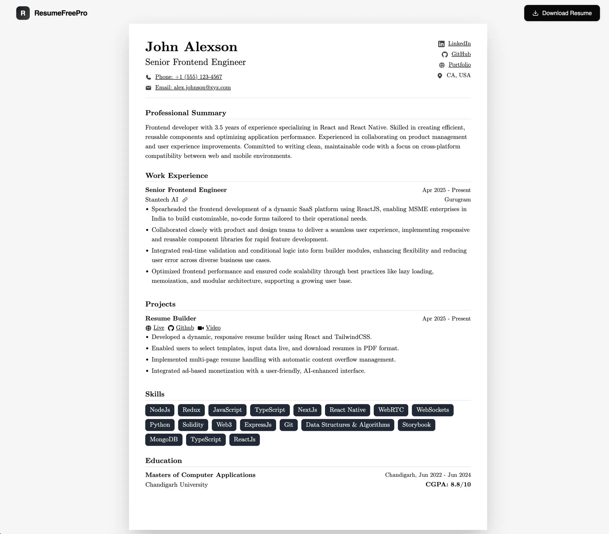 Screenshot 3 of ResumeFreePro