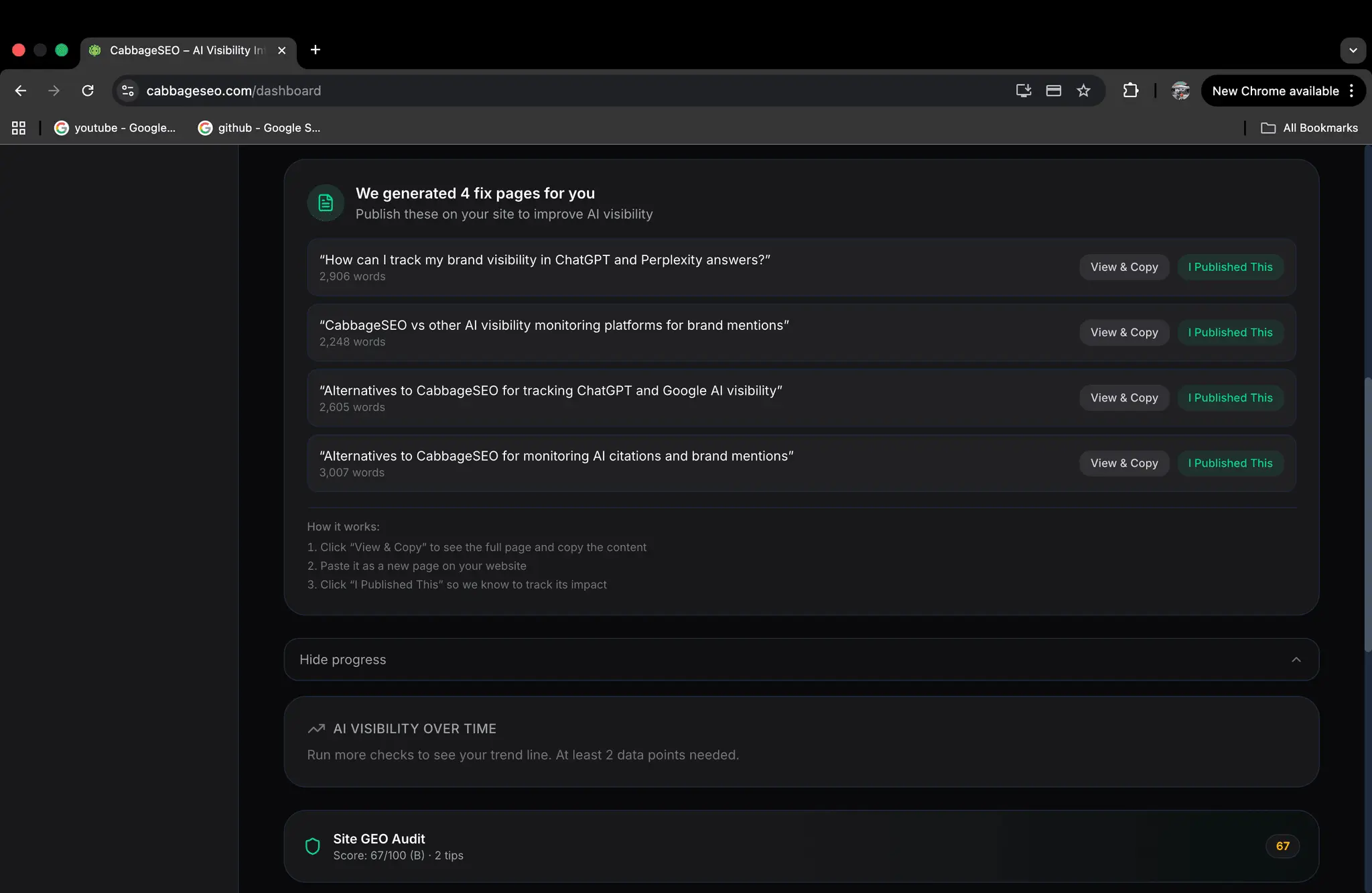 Screenshot 3 of cabbageSEO