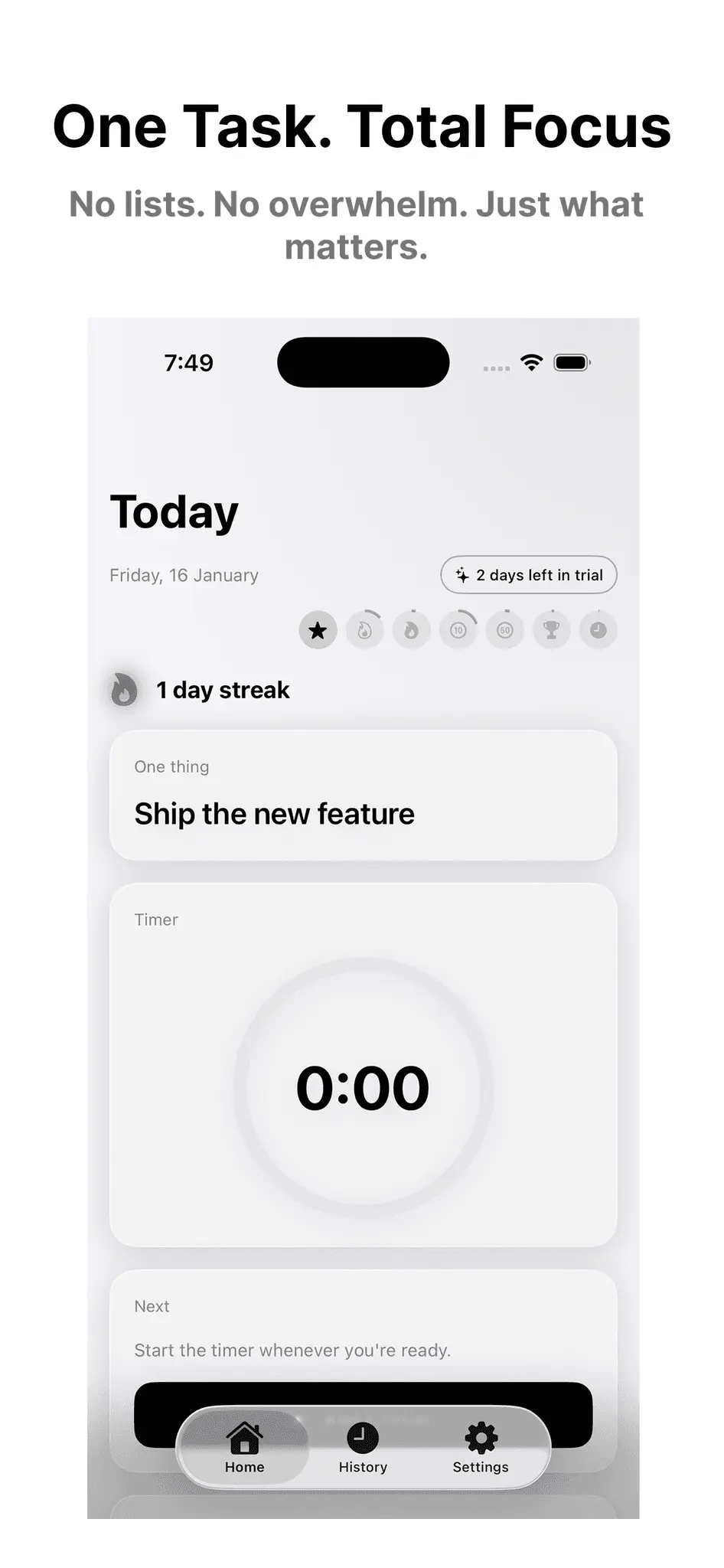 Screenshot 7 of OneTask Single Task Timer App