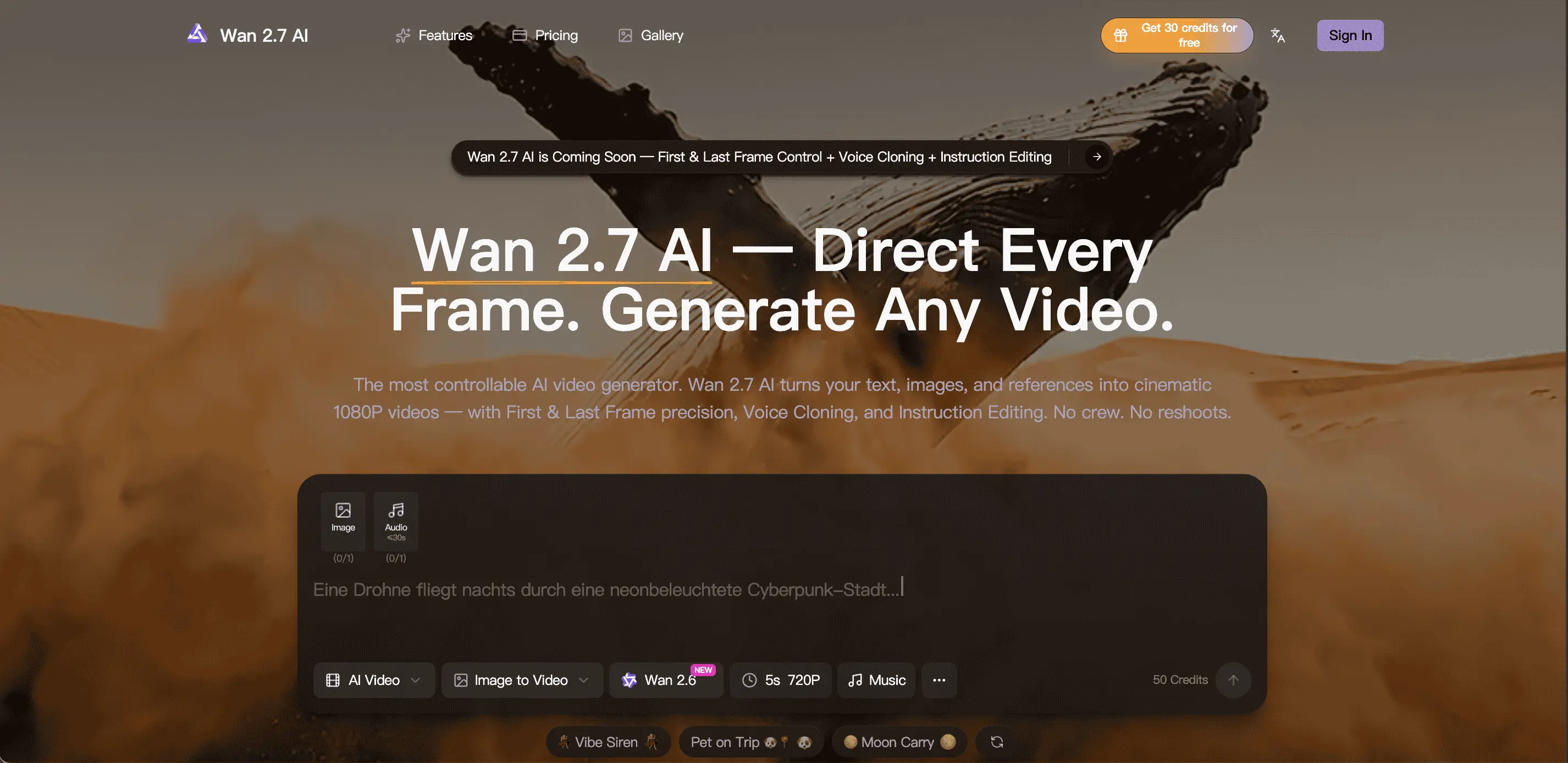 Screenshot 1 of Wan 2.7 AI Video Generator