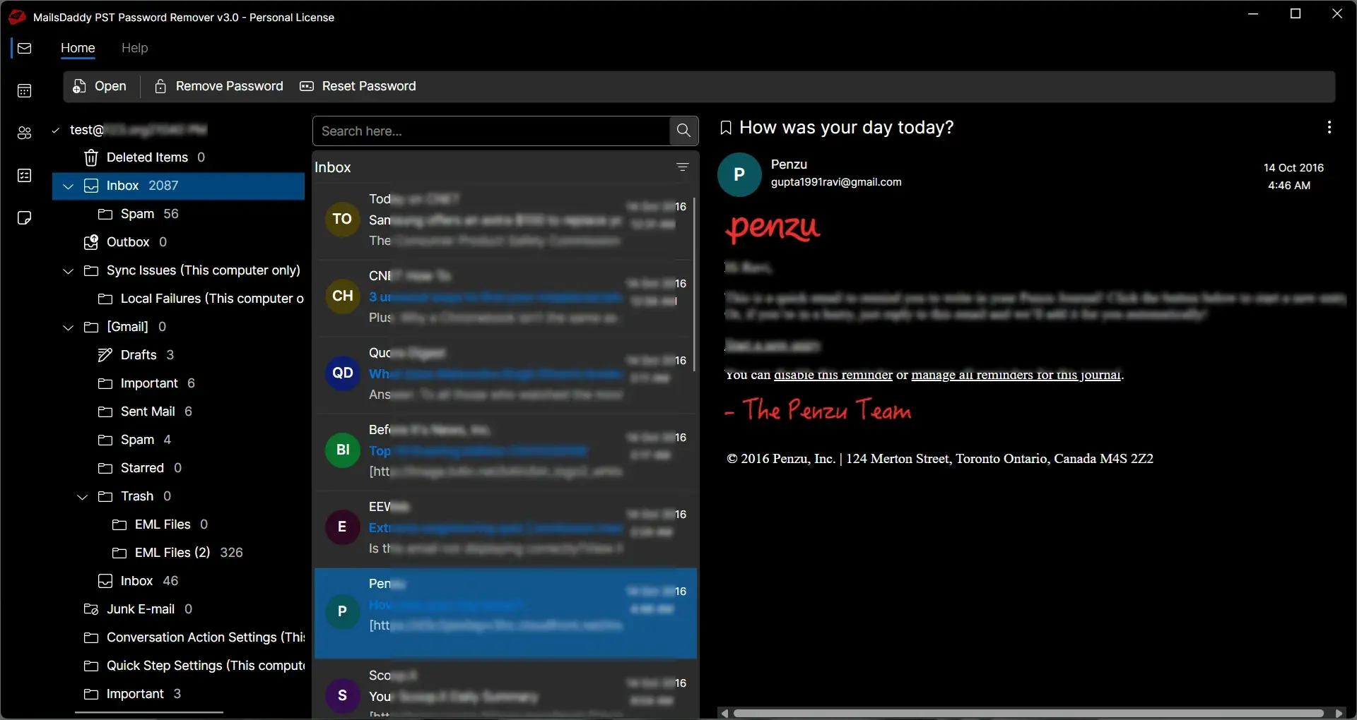 Screenshot 2 of MailsDaddy PST Password Recovery Tool