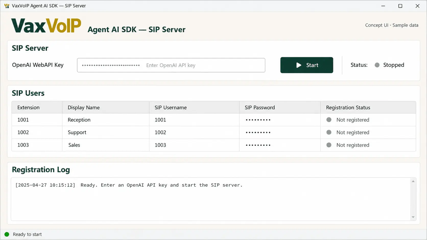 Screenshot 2 of VaxVoIP SIP AI Voice Agent SDK