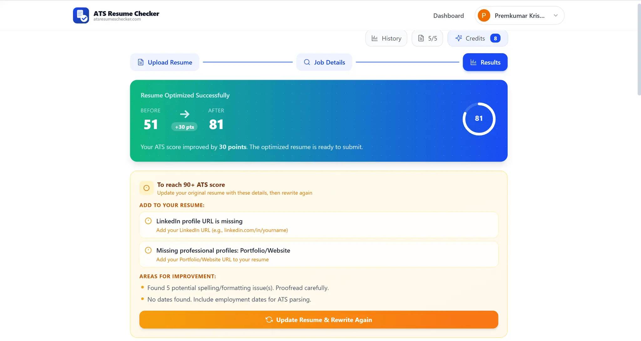 Screenshot 4 of ATS Resume Checker