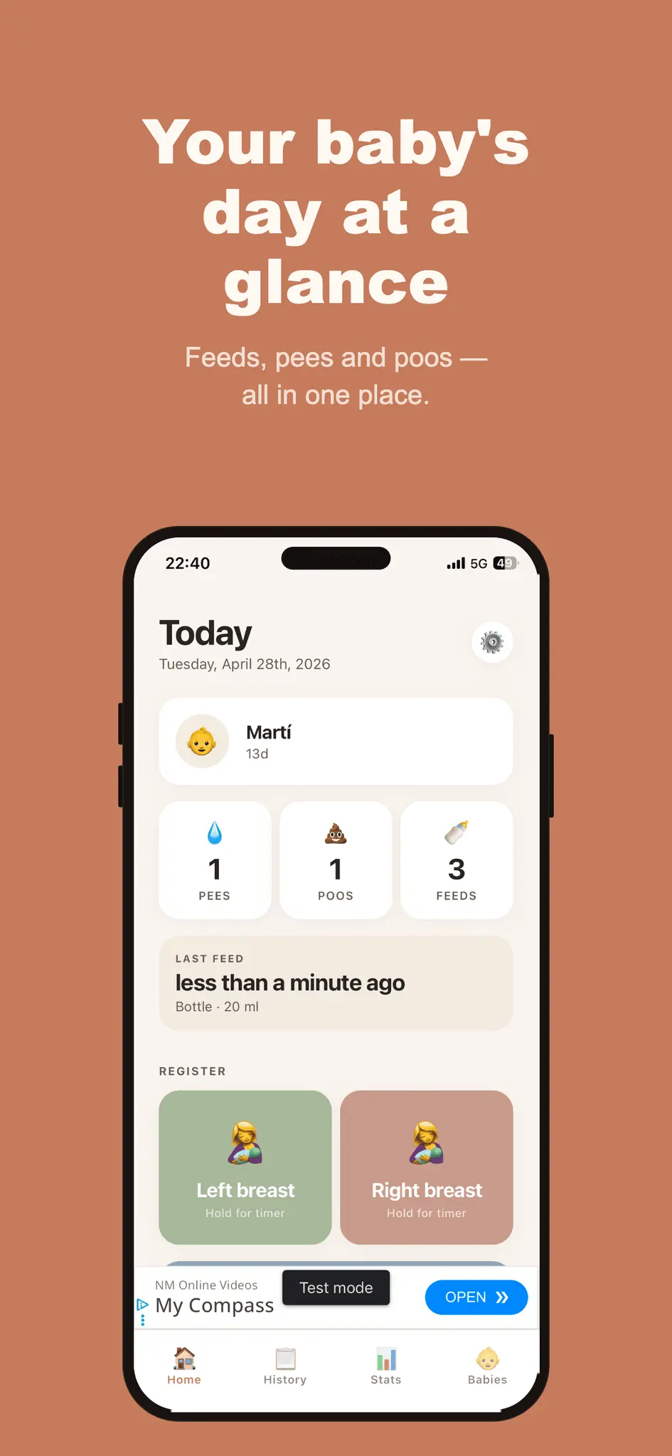 Screenshot 1 of Tomi: Baby Tracker