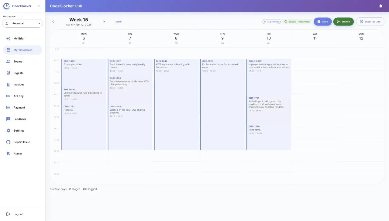 Screenshot 2 of CodeClocker