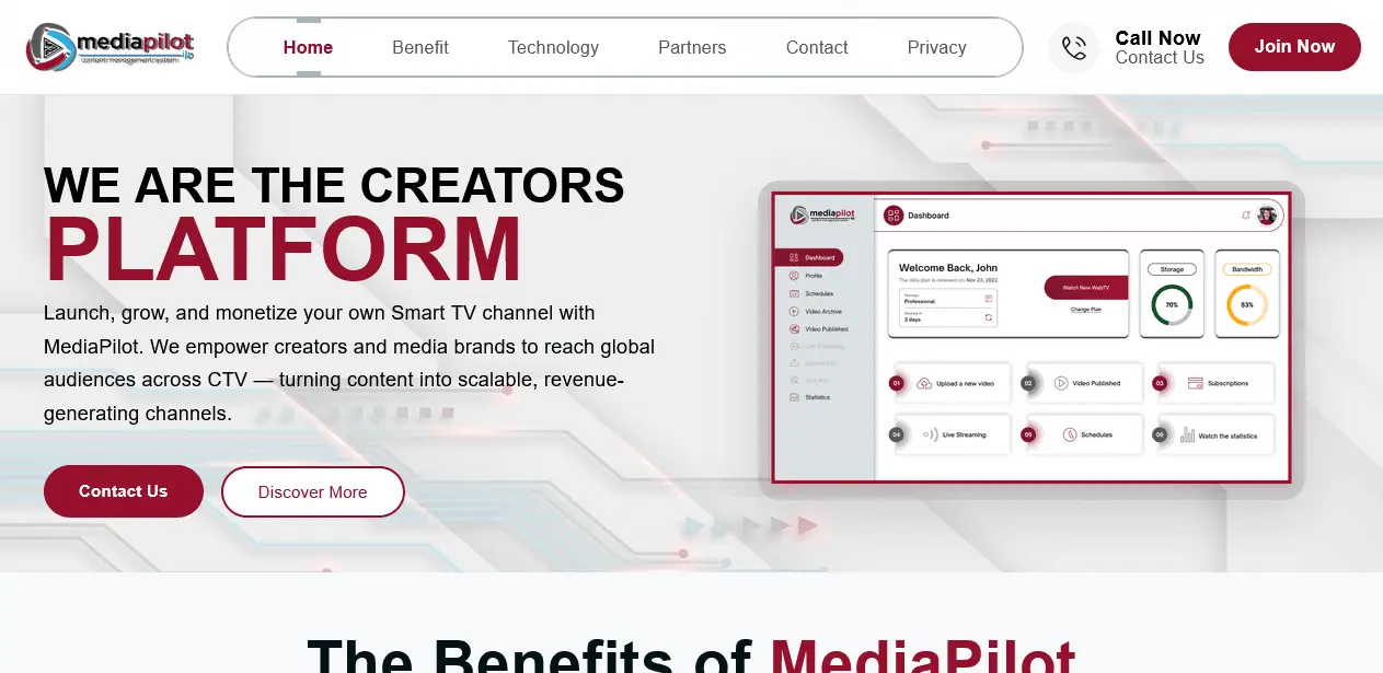 Screenshot 1 of MediaPilot.io