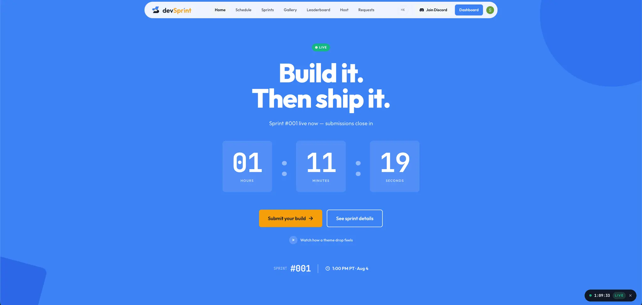 Screenshot 1 of devSprint