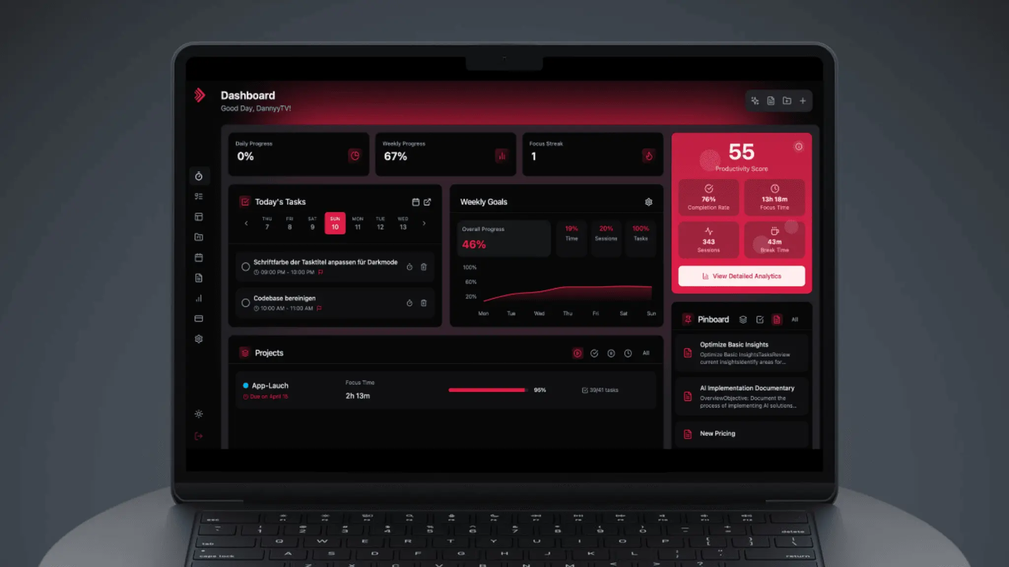 Screenshot 1 of PomoDash Ai Focus Tracker