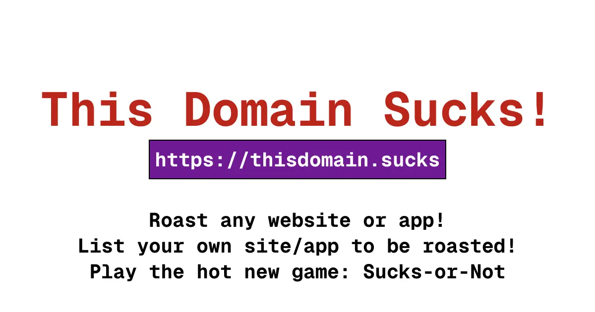 Screenshot 1 of This Domain Sucks