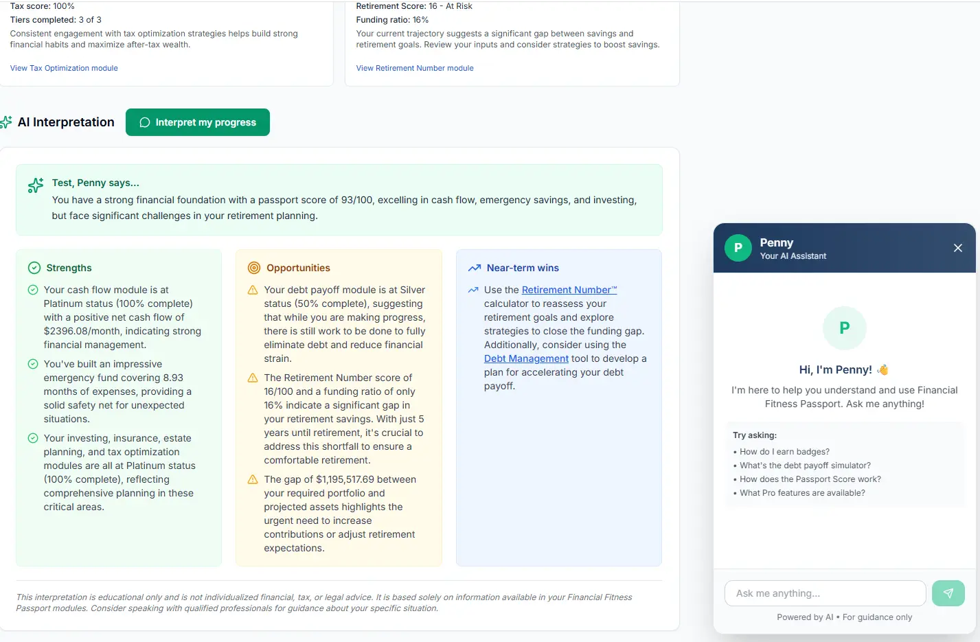Screenshot 2 of Financial Fitness Passport