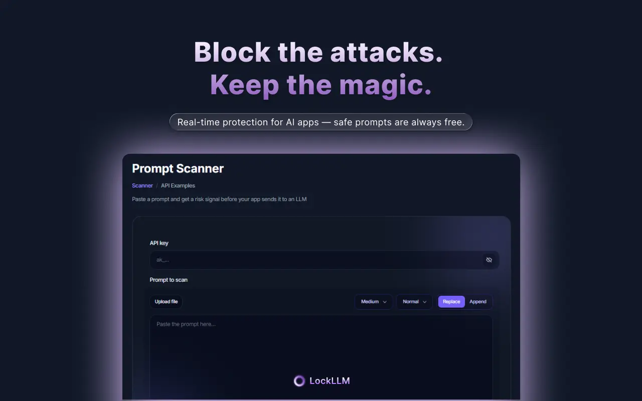 Screenshot 2 of LockLLM