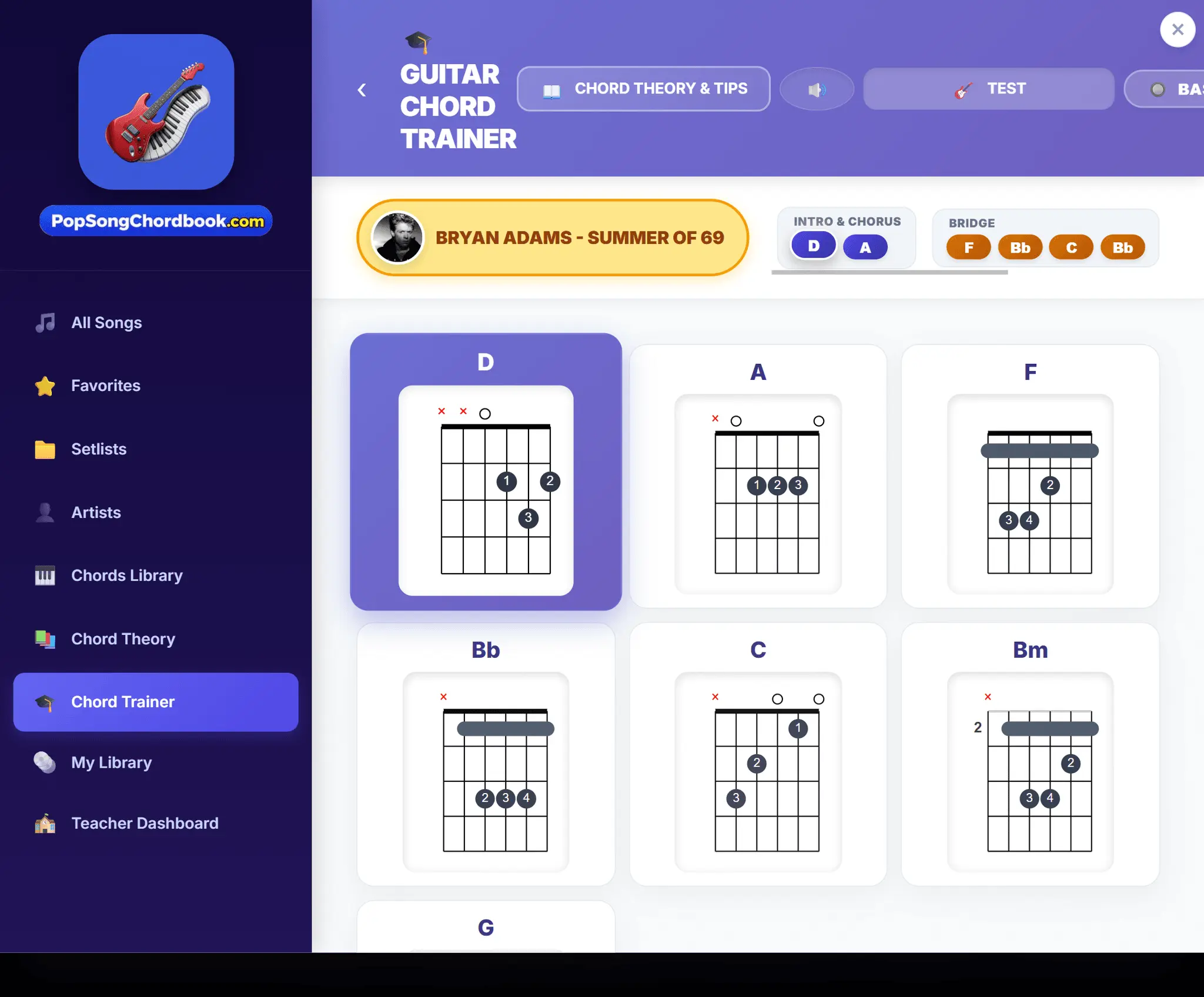 Screenshot 1 of PopSongChordBook
