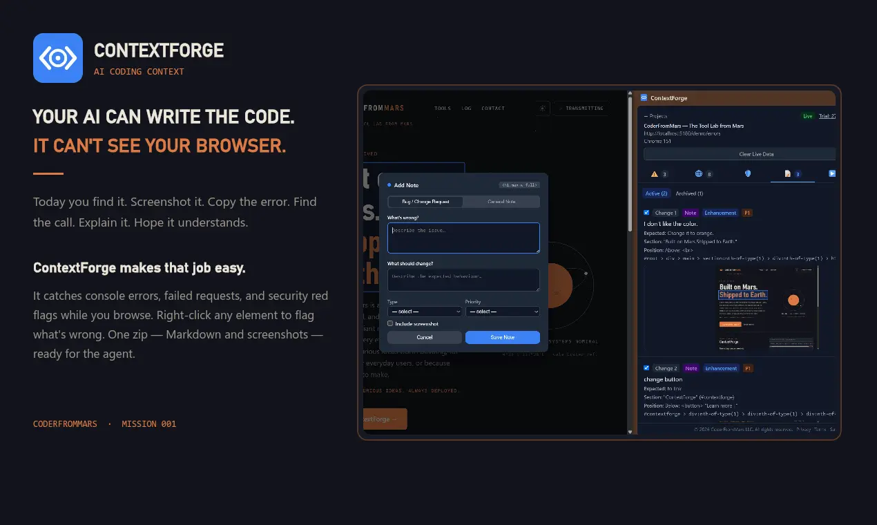 Screenshot 1 of ContextForge → AI Coding Context
