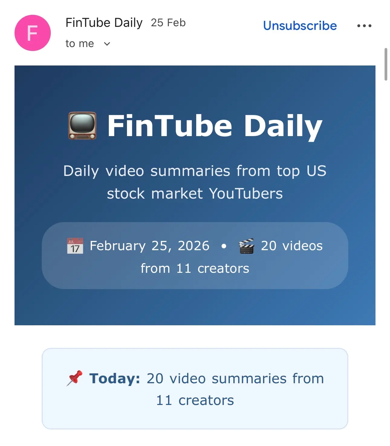 Screenshot 1 of FinTube Daily