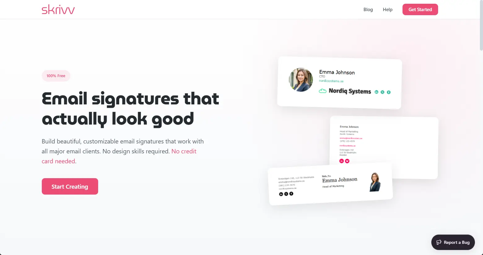 Screenshot 1 of Skrivv - Free Email Signature Generator
