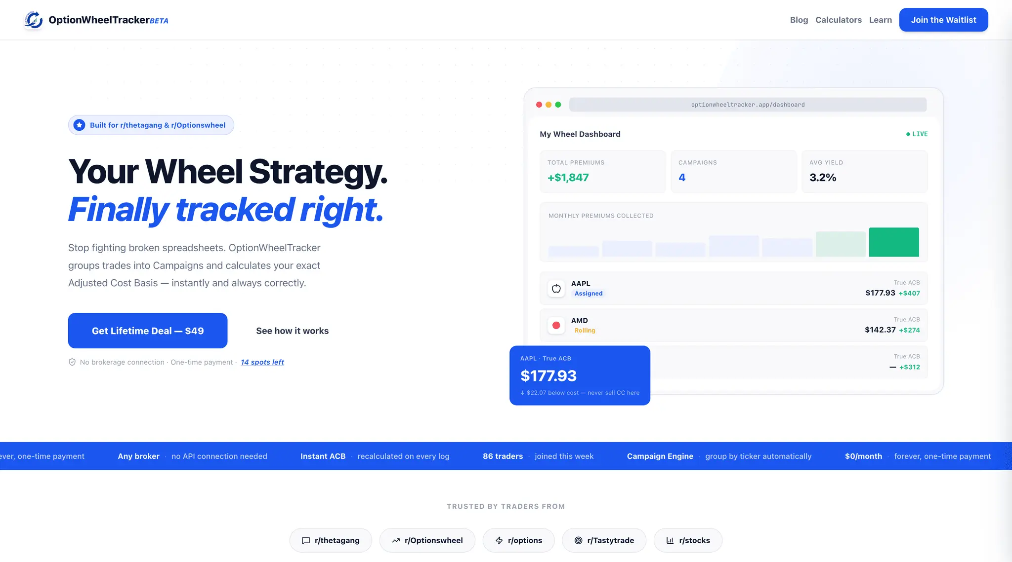 Screenshot 1 of Option Wheel Tracker