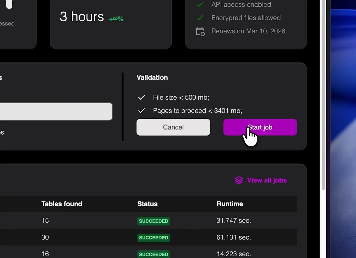 Screenshot 6 of pdftables.io